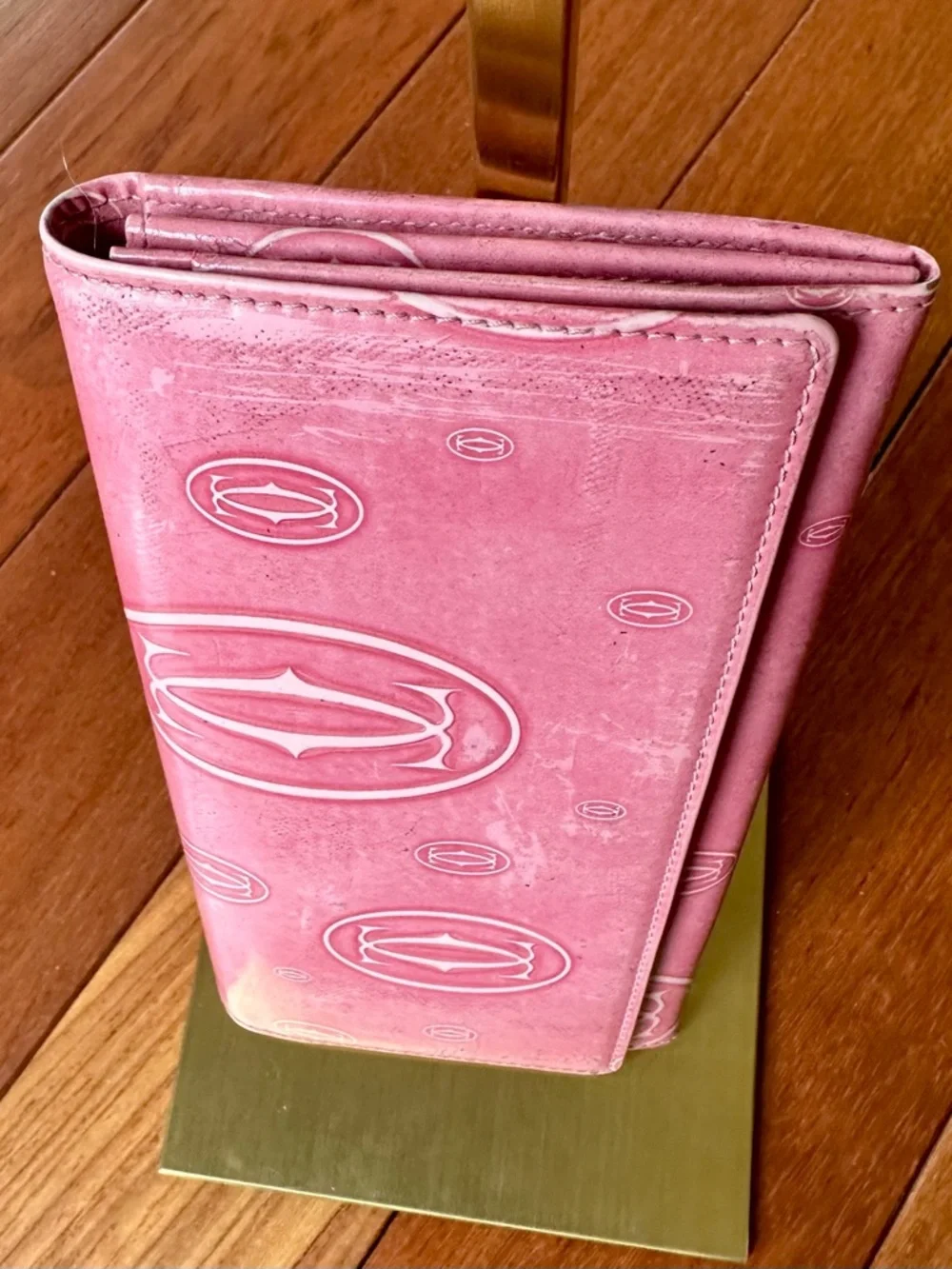 Cartier Happy Birthday Continental Long Wallet in Pink Patent Calfskin Leather - Picture 4 of 11